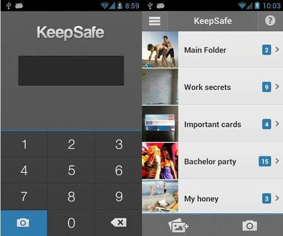 Sembunyikan foto video Android keepSafe Vault_A