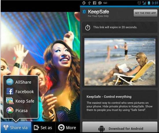Sembunyikan foto video Android keepSafe Vault_C